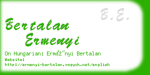 bertalan ermenyi business card